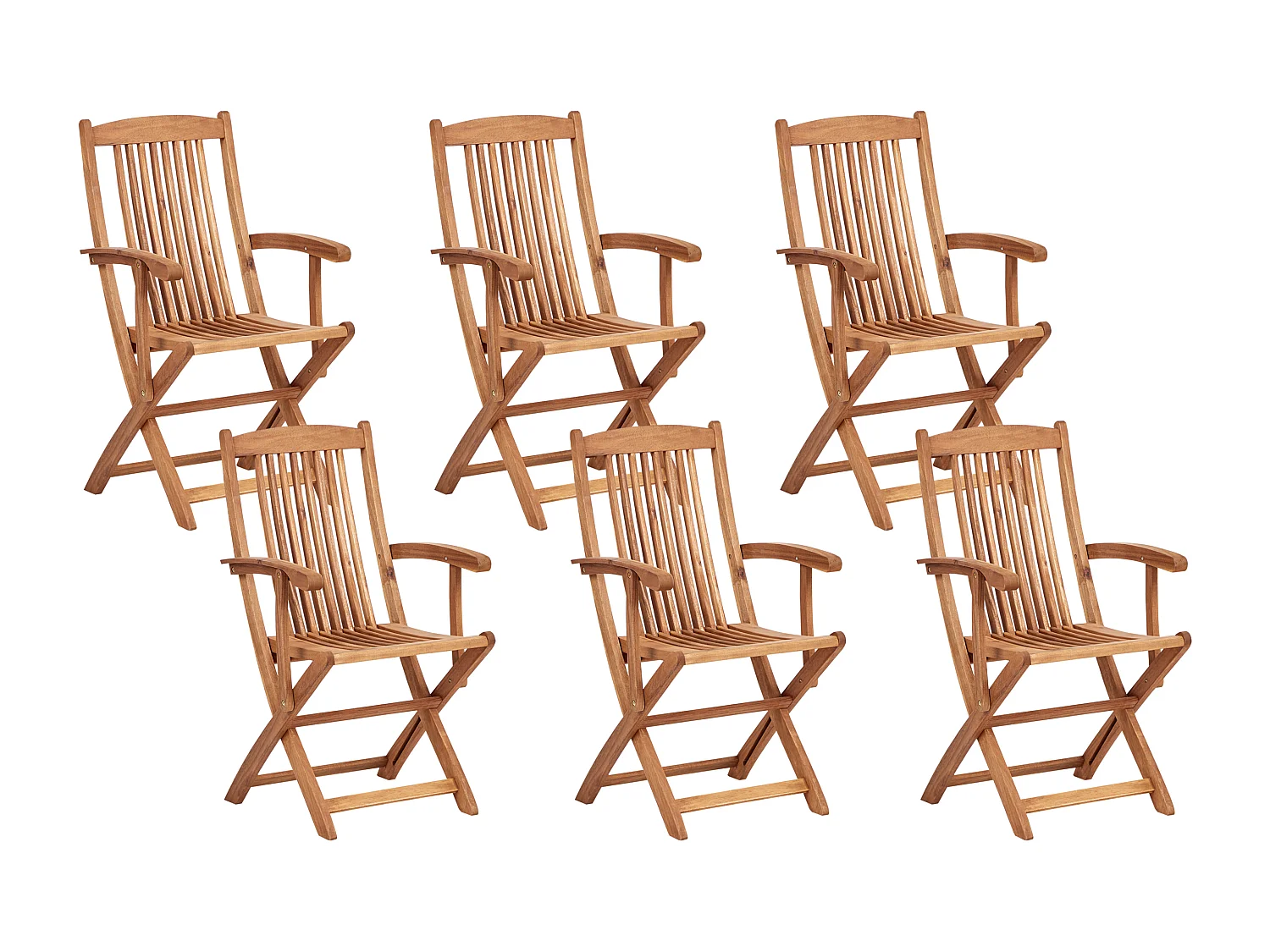 Gartenset Akazienholz heller Holzfarbton 6 Stühle Ausziehtisch oval Maui II