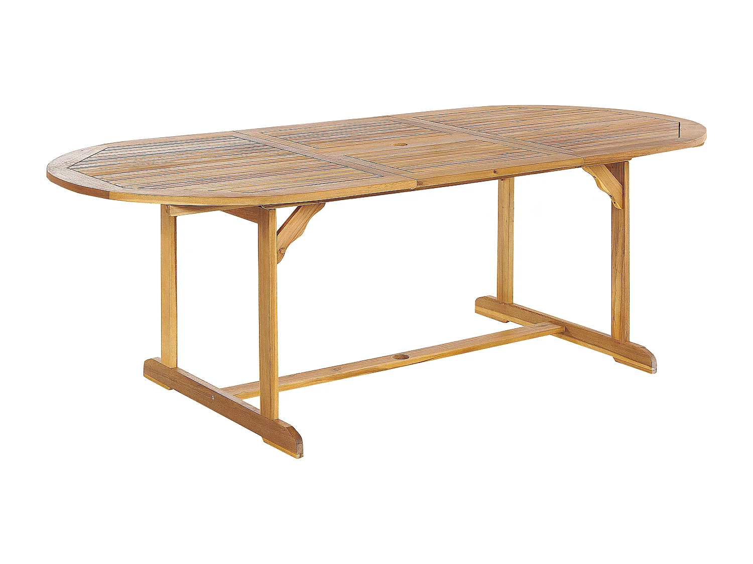 Gartenset Akazienholz heller Holzfarbton 6 Stühle Ausziehtisch oval Maui II