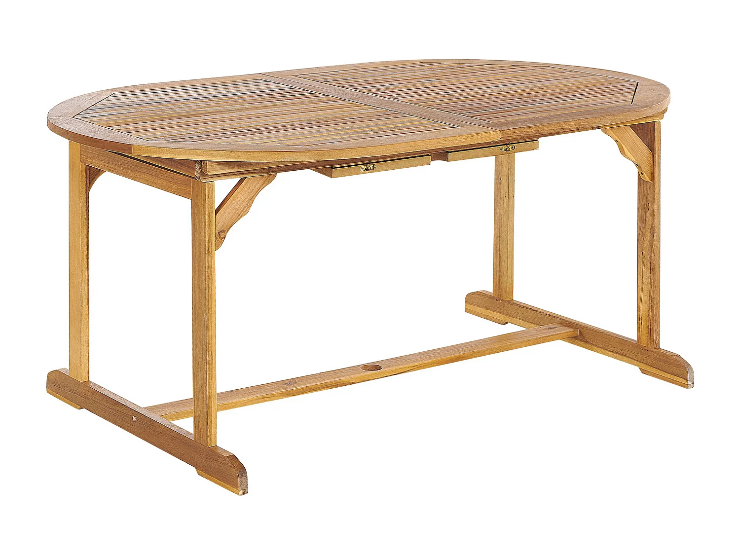 Gartenset Akazienholz heller Holzfarbton 6 Stühle Ausziehtisch oval Maui II