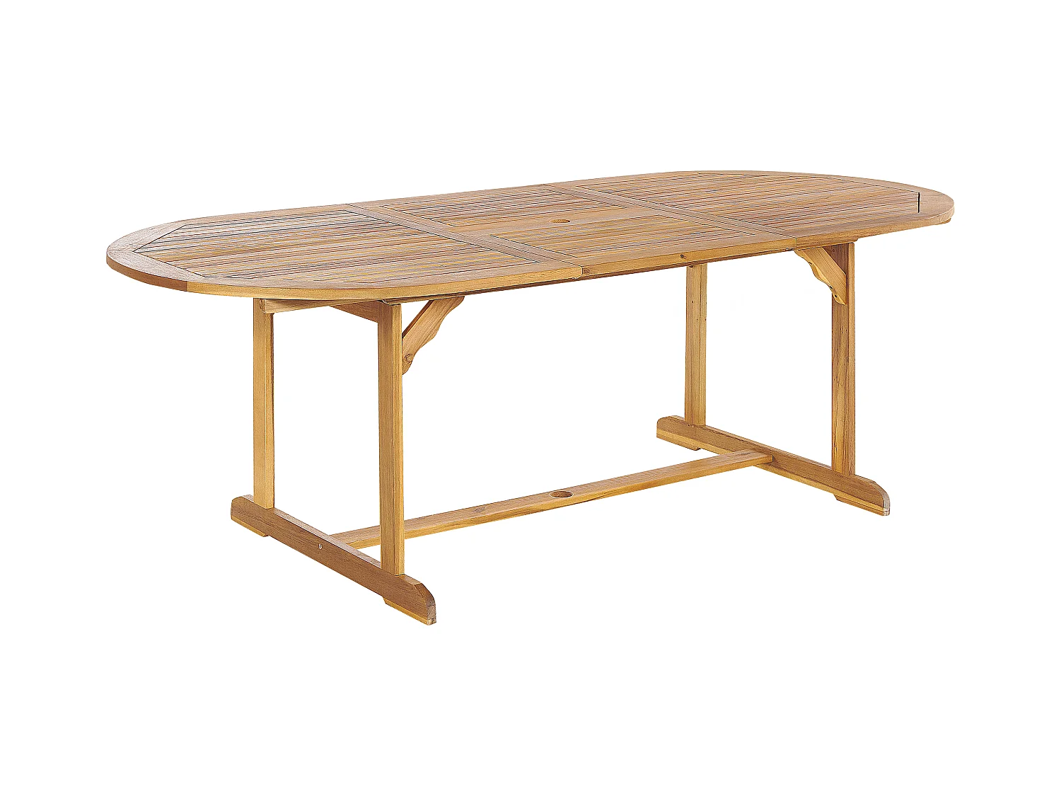 Gartenset Akazienholz heller Holzfarbton 8 Stühle Ausziehtisch oval Maui II