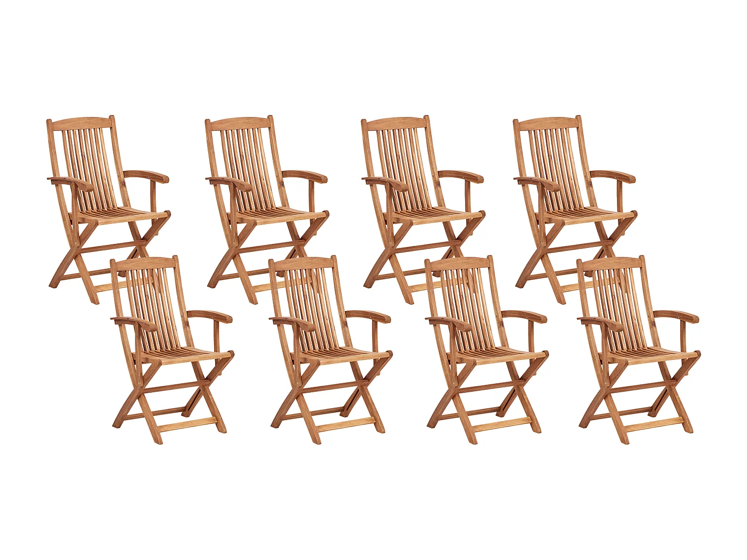 Salle à manger de jardin 8 places MAUI II Acacia Marron clair