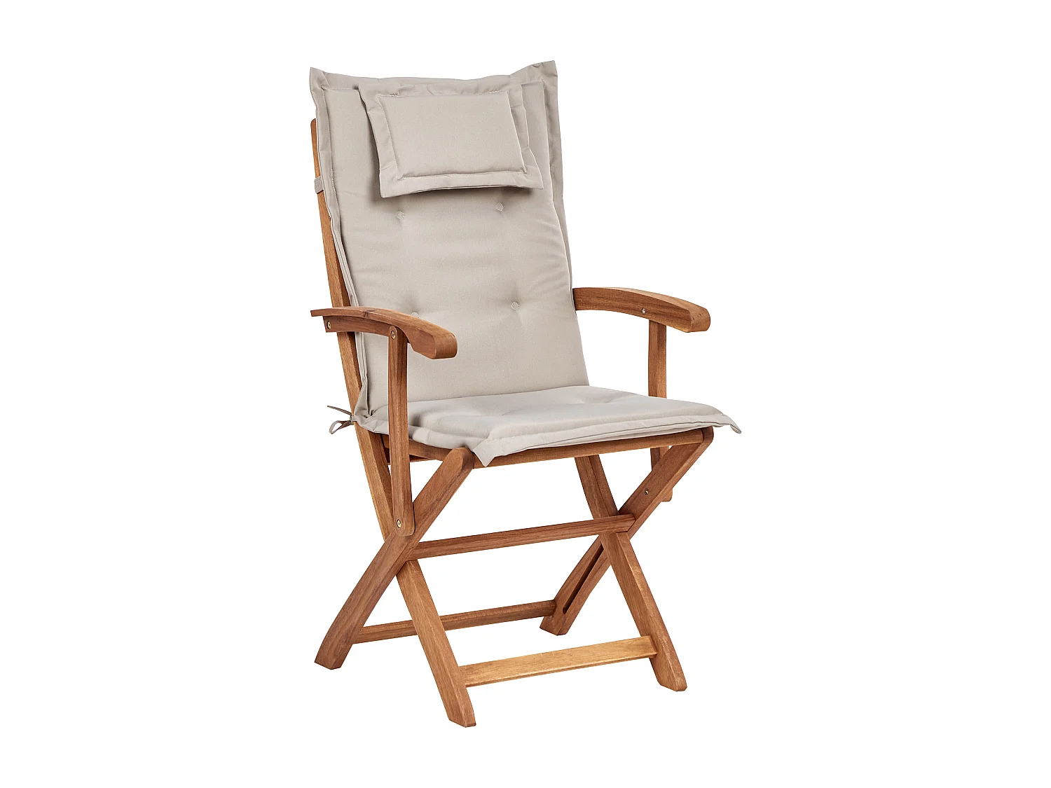 Conjunto de refeições de jardim 8 lugares MAUI II com guarda-sol Madeira de acácia Taupe