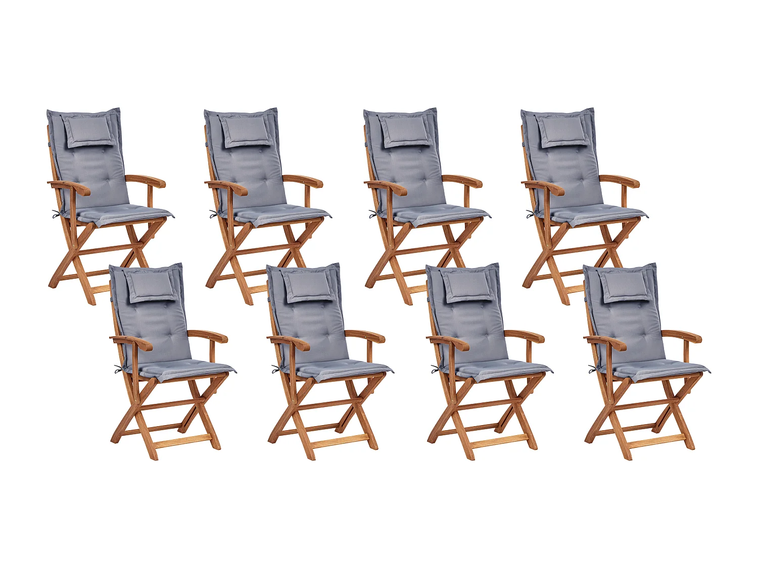 Salle à manger de jardin 8 places MAUI II avec parasol Acacia Gris graphite