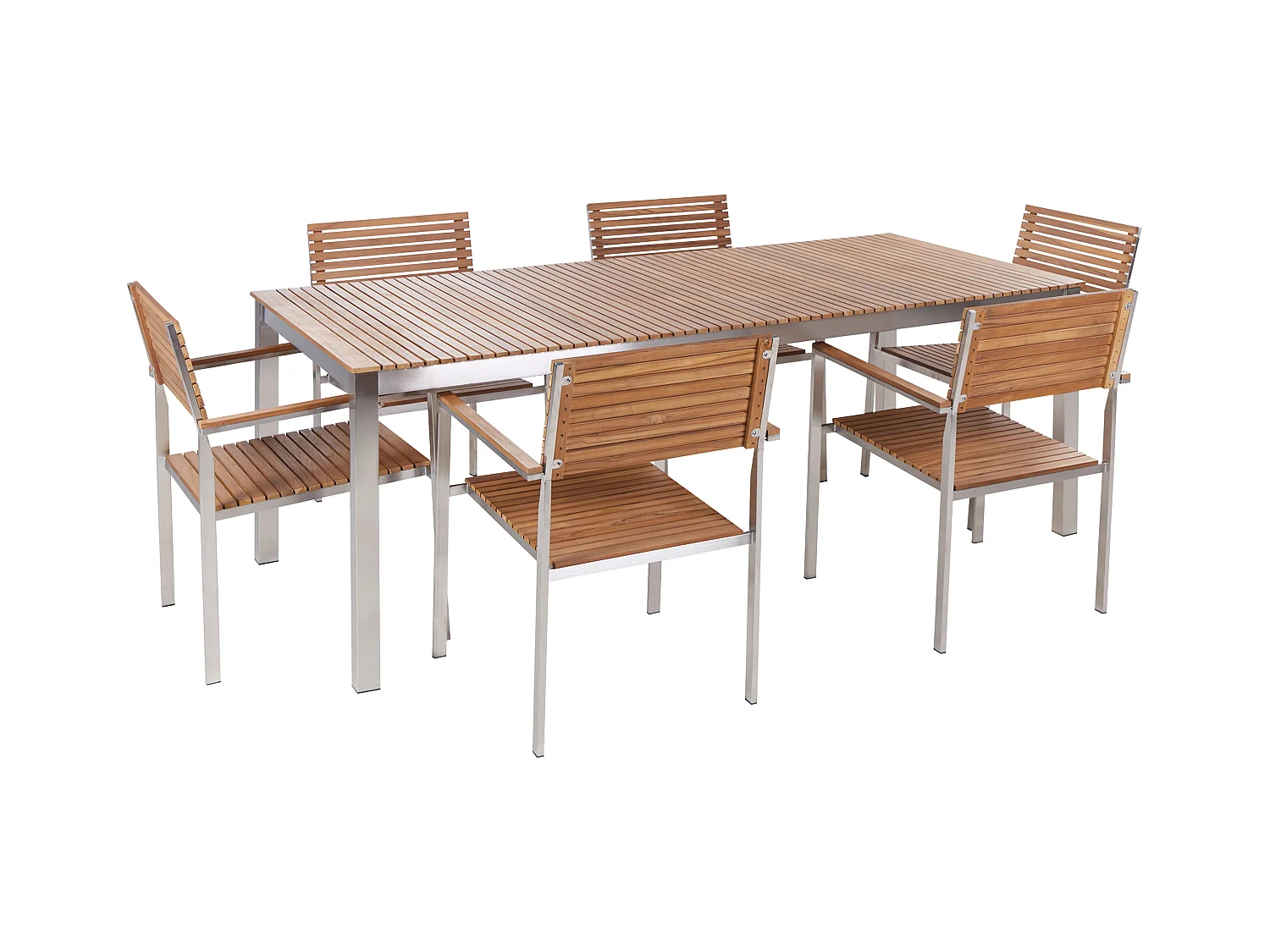 Salle à manger de jardin 6 places VIAREGGIO Teck certifié FSC® Marron