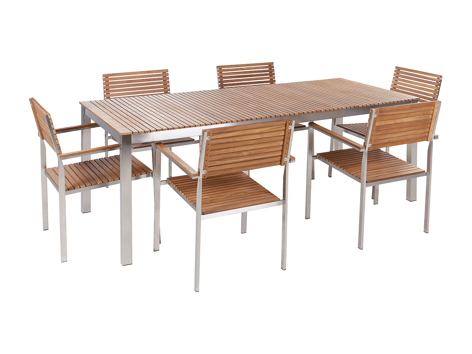 Salle à manger de jardin 6 places VIAREGGIO Teck certifié FSC® Marron