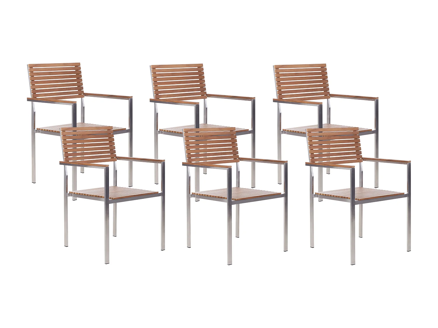 Salle à manger de jardin 6 places VIAREGGIO Teck certifié FSC® Marron