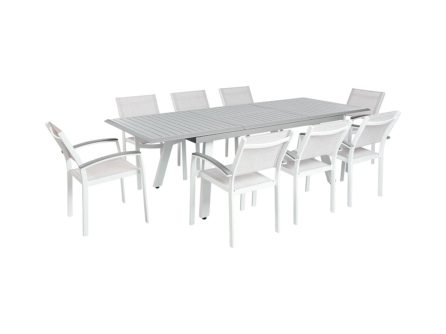 Salle à manger de jardin 8 places PERETA Métal Gris