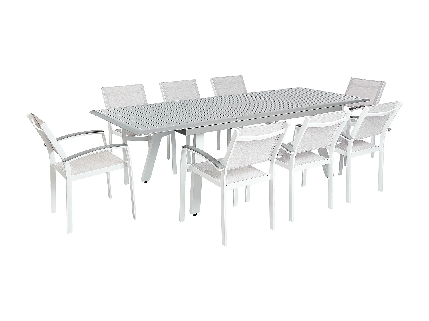 Set da pranzo da giardino 8 posti PERETA Metallo Grigio