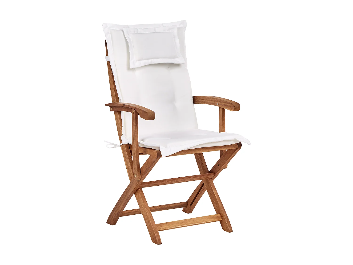 Set da pranzo da giardino 8 posti MAUI II con Ombrellone Legno d'acacia Bianco sporco