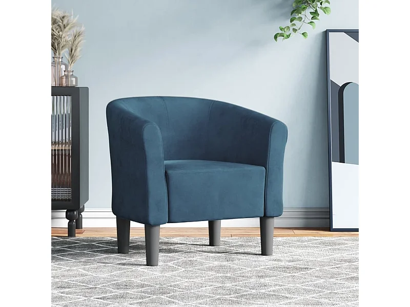 Sillón de terciopelo azul oscuro