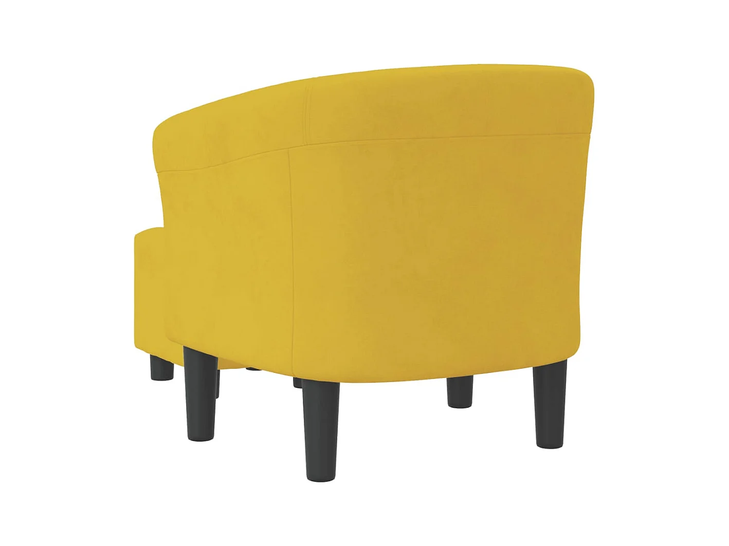 Sillón con taburete terciopelo amarillo