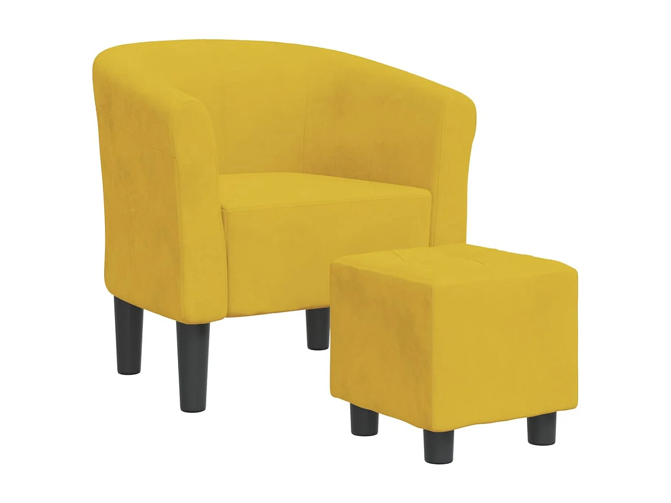 Chaise cabriolet avec repose-pied jaune velours