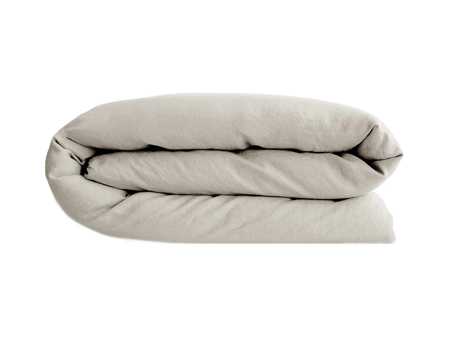 Housse de couette 200x200 cm pur coton lavé PALACE beige nacre