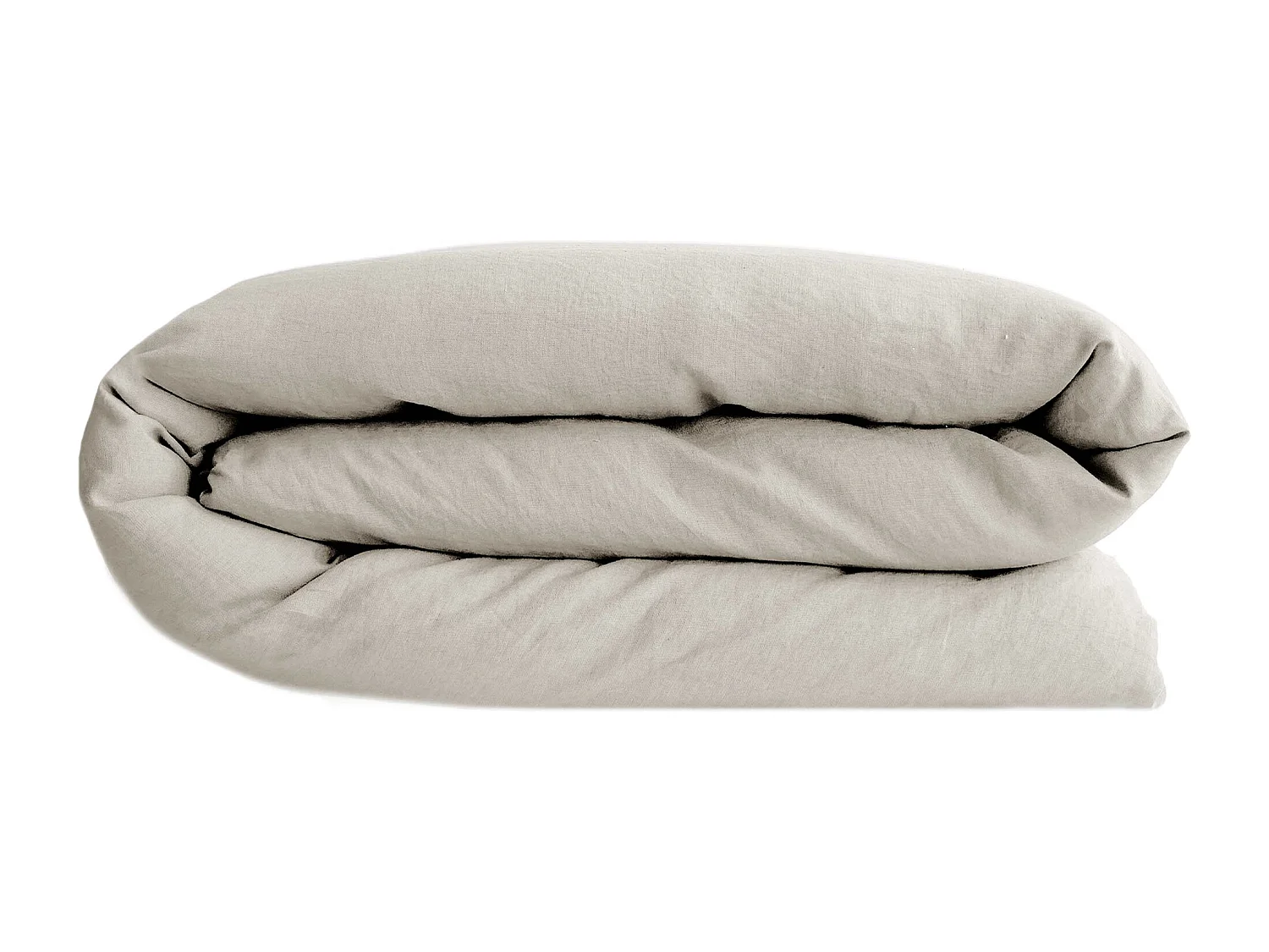 Housse de couette PALACE pur coton lavé 200x200 cm uni beige nacre