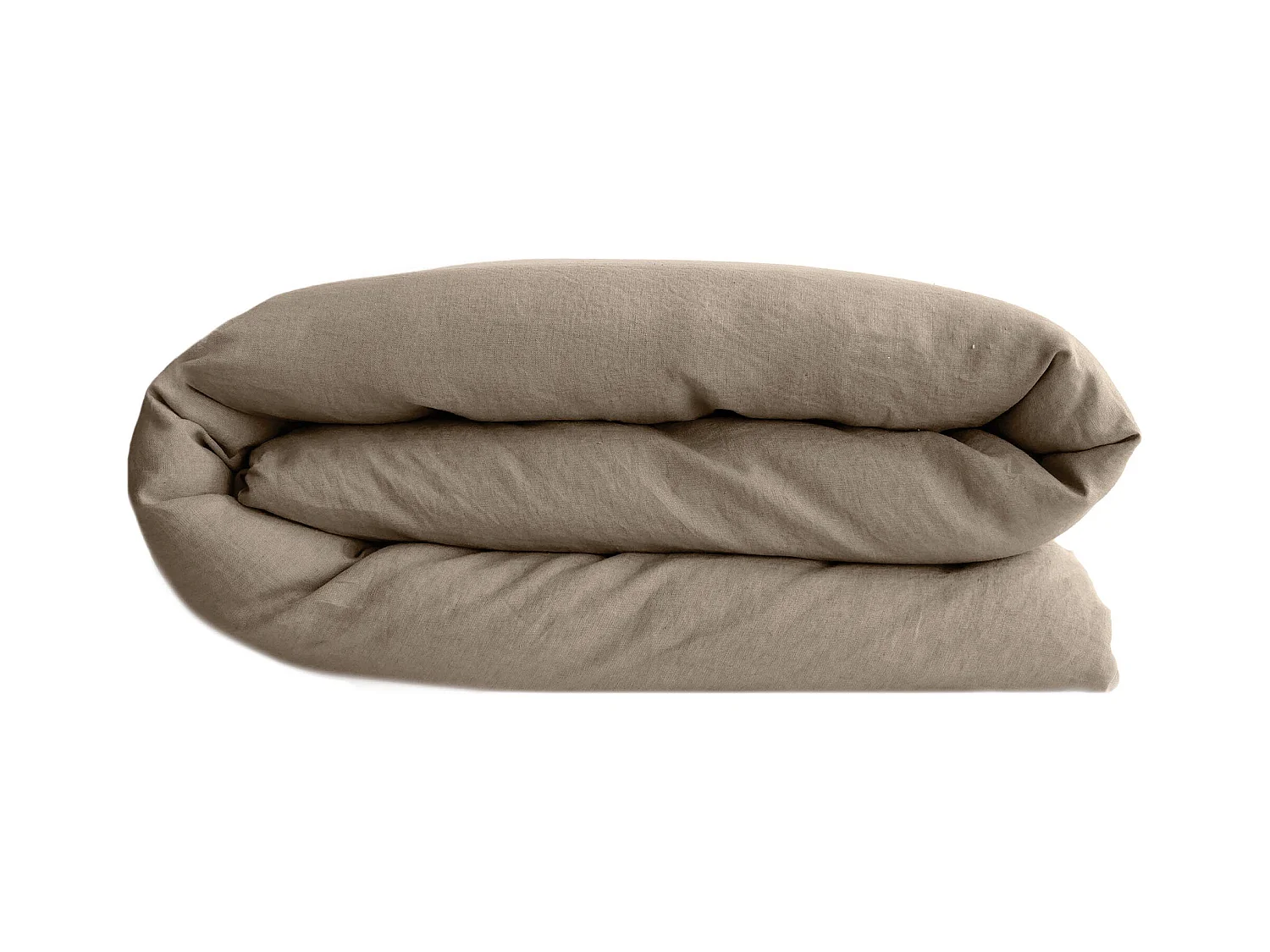 Housse de couette 260x240 cm pur coton lavé PALACE marron camel