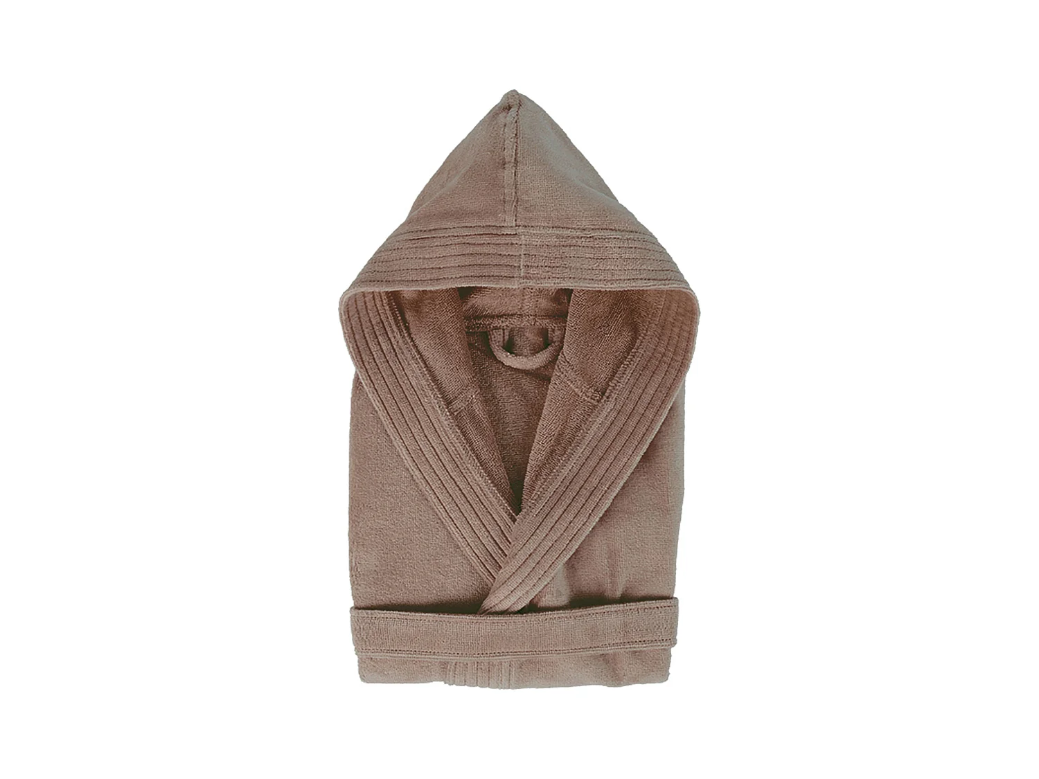 Peignoir à capuche enfant COOL coton 12 ANS velours marron Taupe