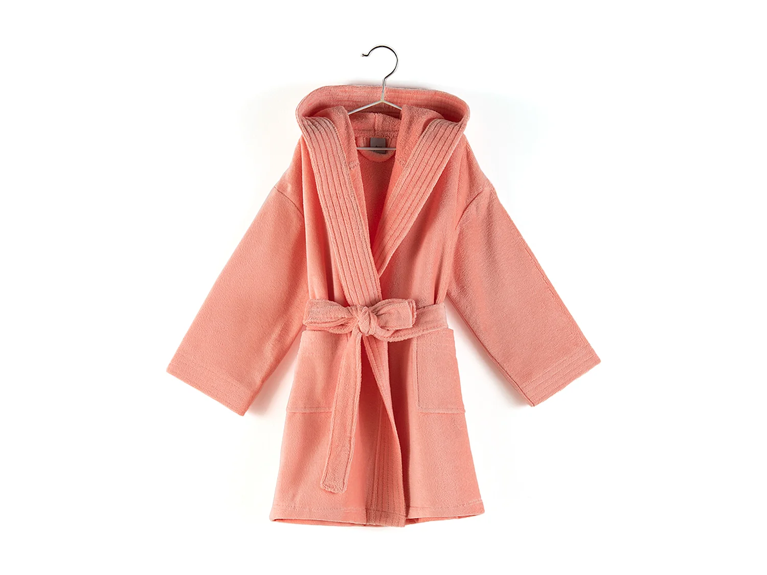 Peignoir à capuche enfant COOL coton 12 ANS velours orange Corail
