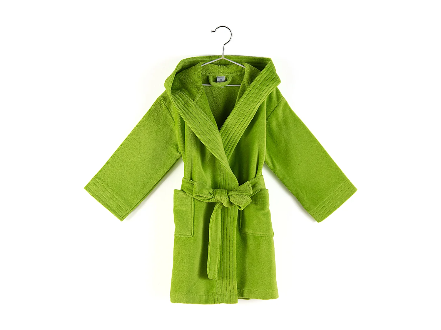 Peignoir à capuche enfant COOL coton 12 ANS velours vert Pistache