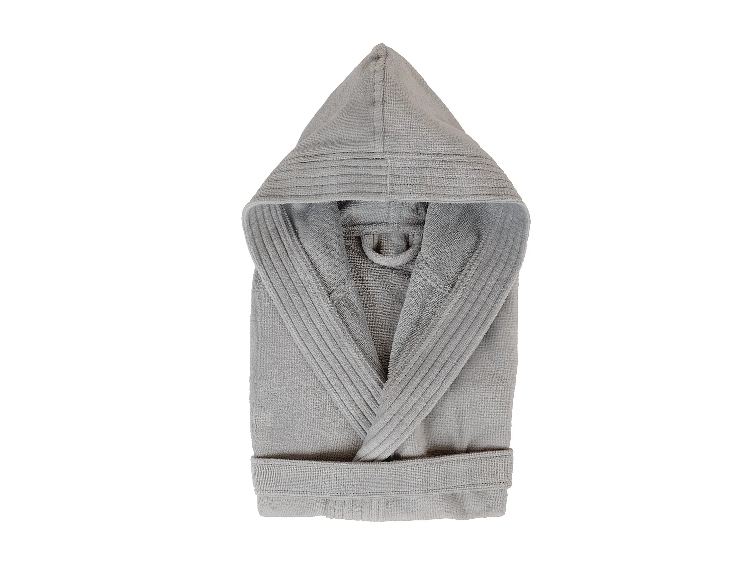 Peignoir à capuche enfant COOL coton 12 ANS velours gris Argent