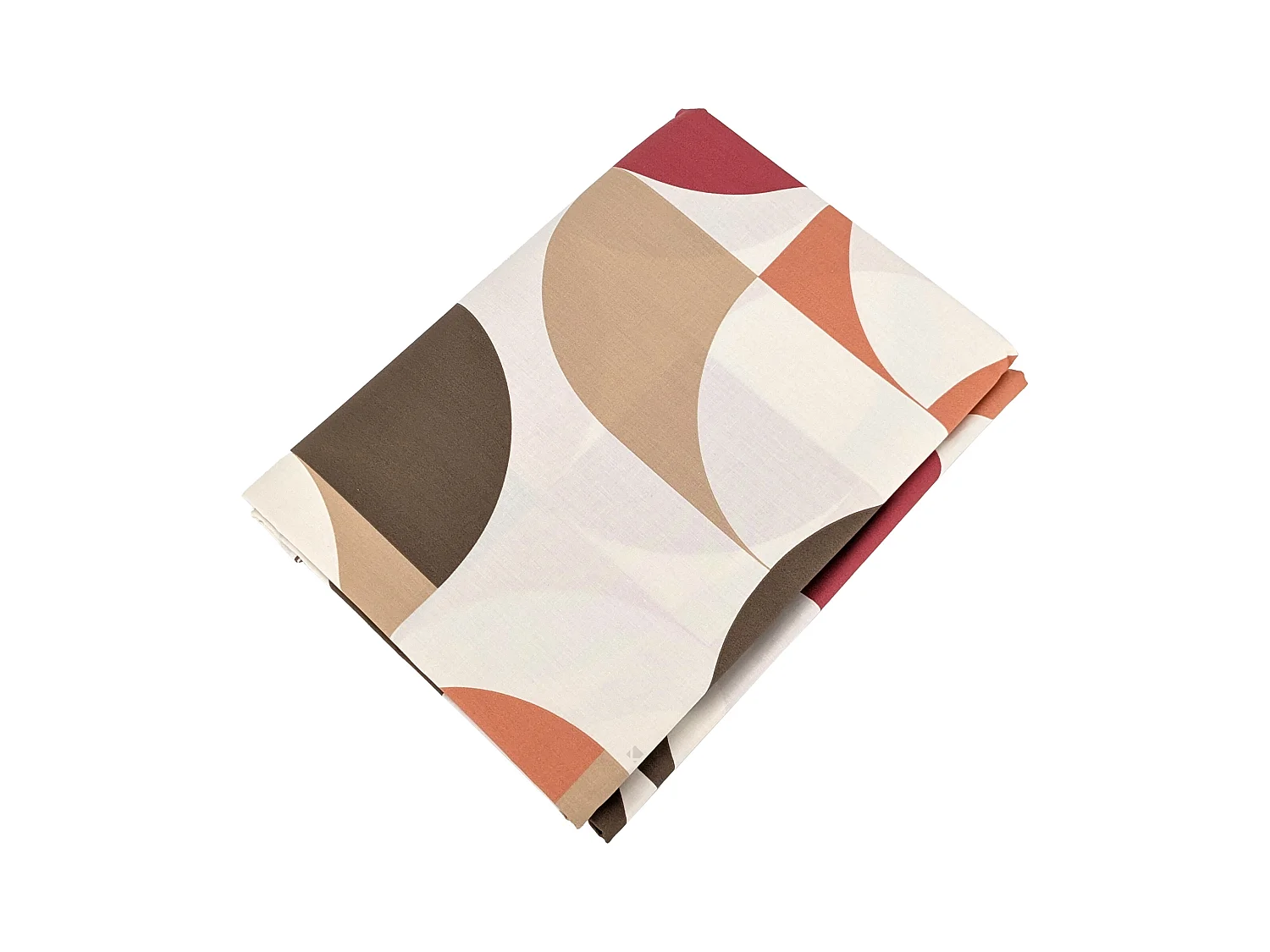 Drap plat 180x290 cm en 100% percale de coton MODULO blanc acajou