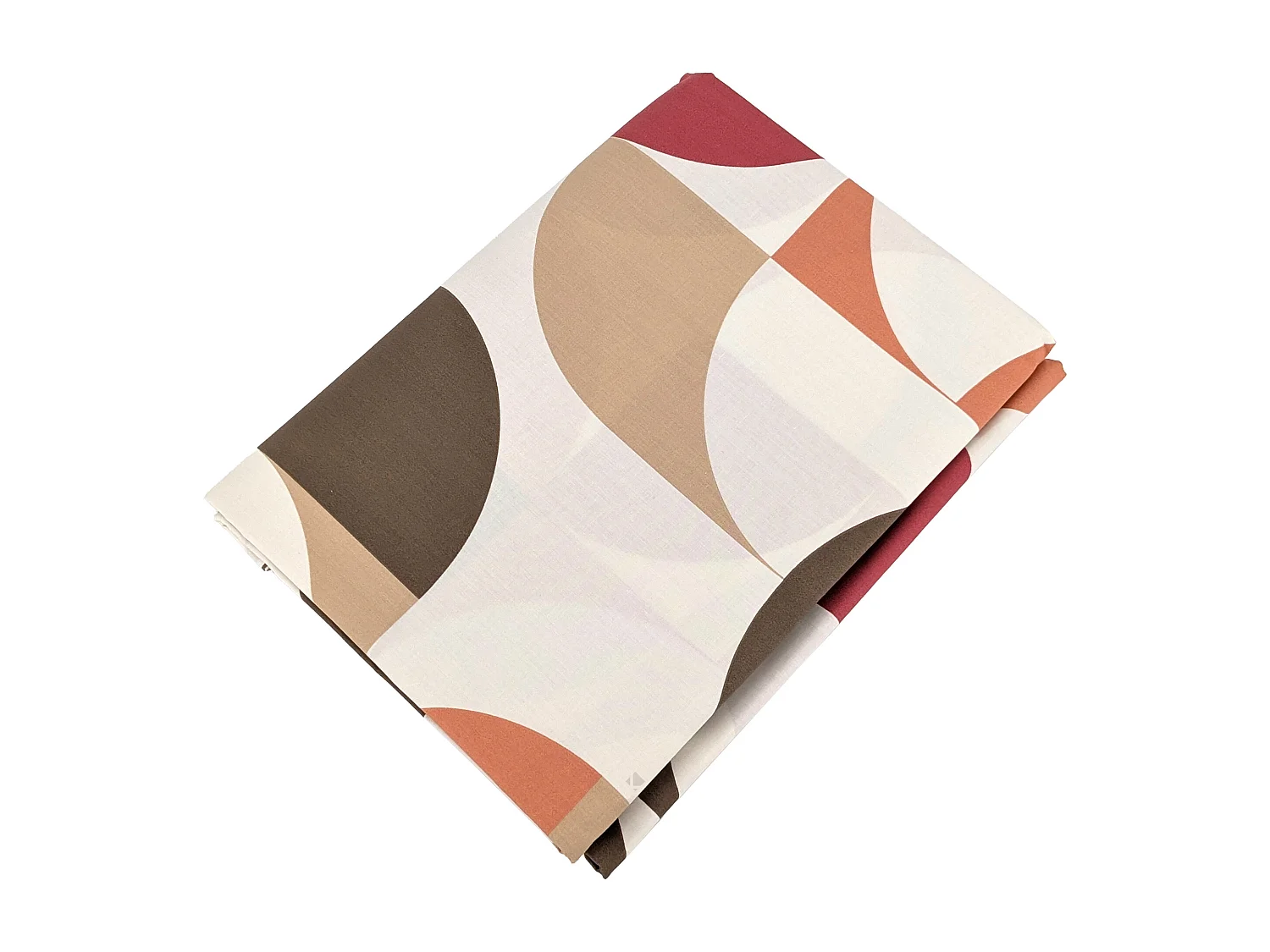 Drap plat 280x325 cm en 100% percale de coton MODULO blanc acajou