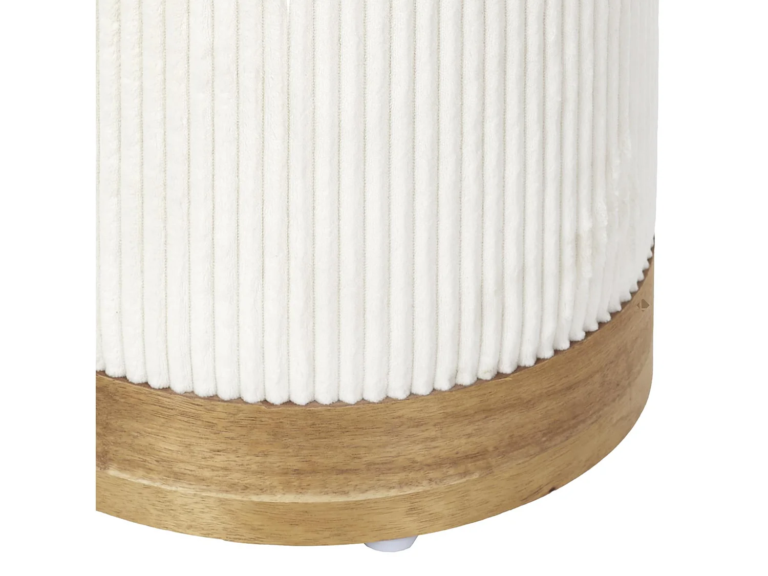 Pouf côtelé forme cylindre 30x40x30 cm collection MOANA coloris blanc