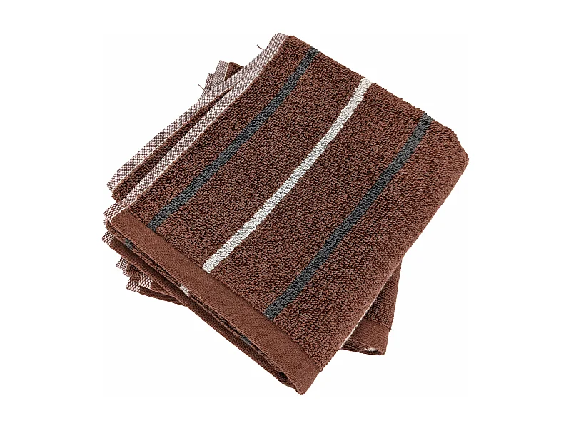 Lot de 2 serviettes invité 33x50 cm BOLD à rayures marron Terracotta