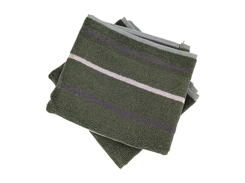 Lot de 2 serviettes invité 33x50 cm BOLD à rayures vert Kaki