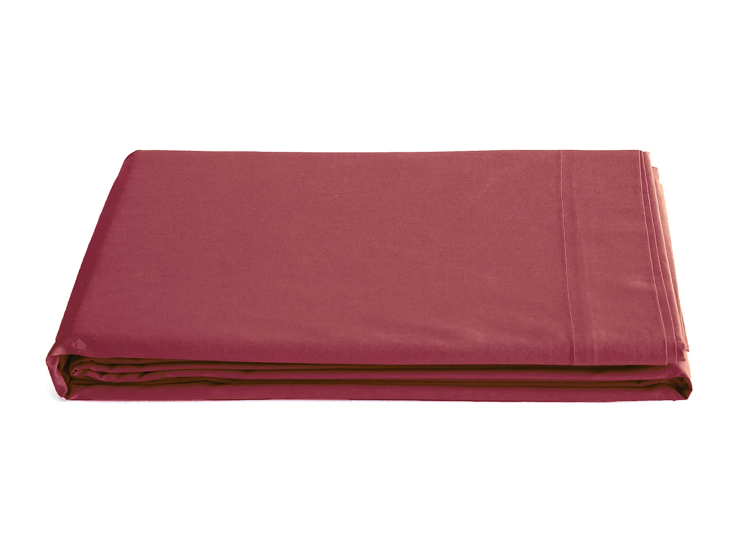 Drap plat 270x300 cm percale de coton MANOIR rouge Carmin