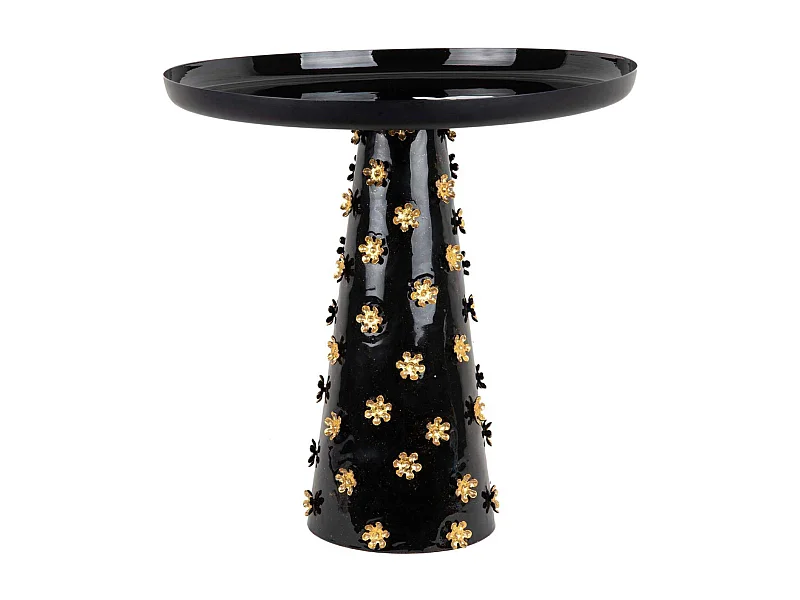Table d'appoint en métal Golden Flowers