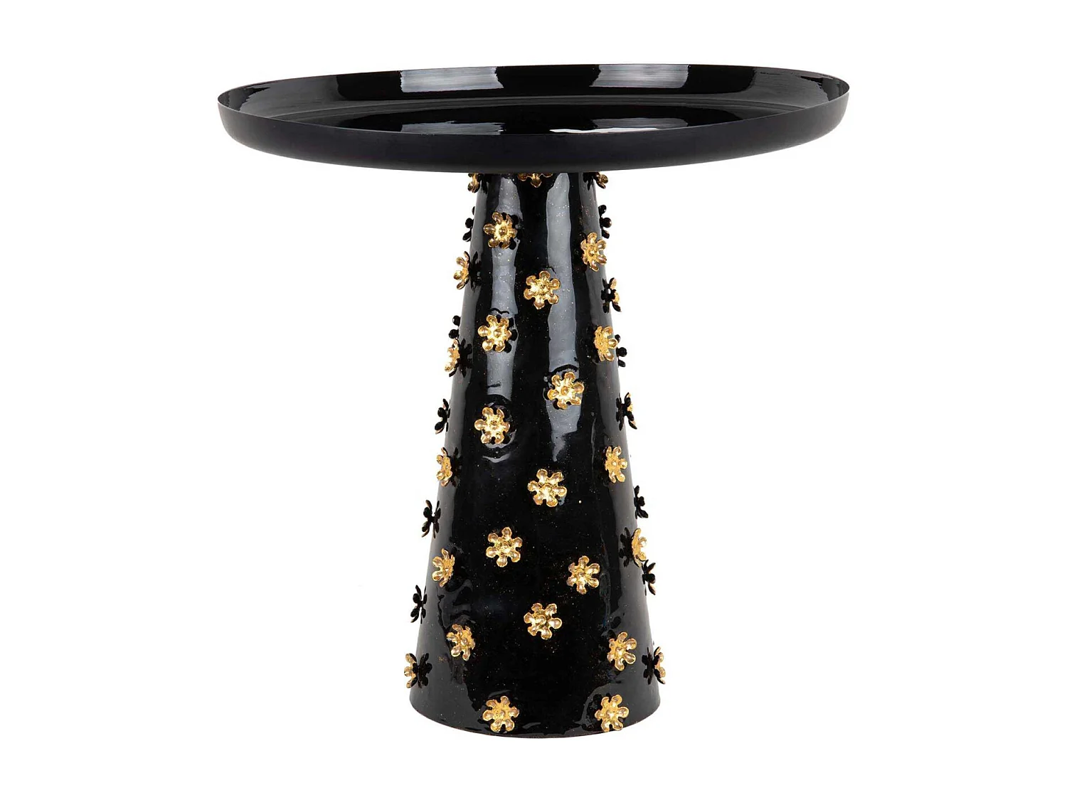 Table d'appoint en métal Golden Flowers