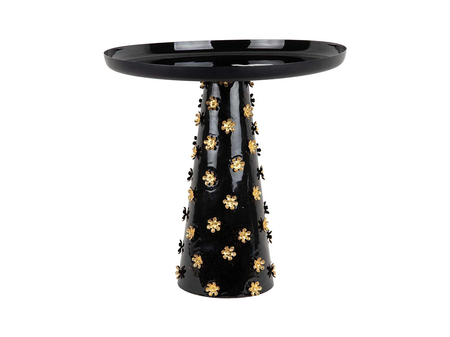 Table d'appoint en métal Golden Flowers