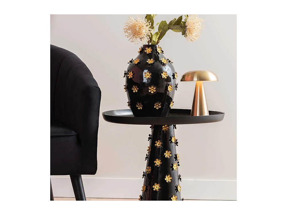 Table d'appoint en métal Golden Flowers