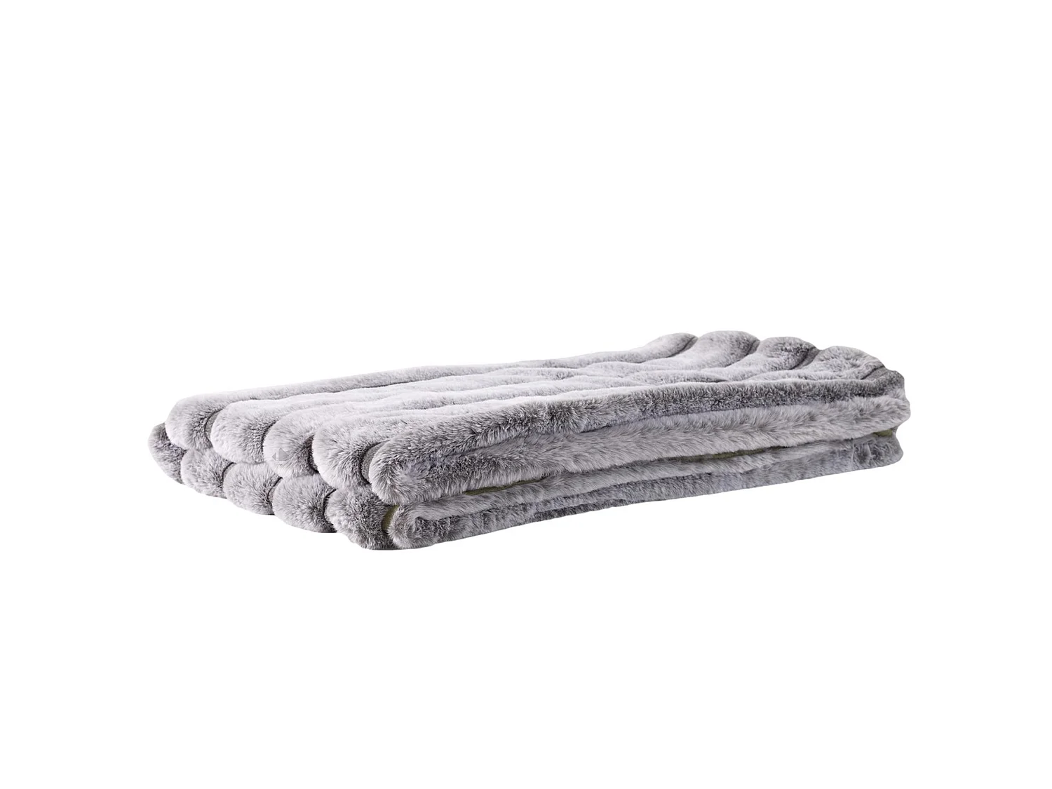 Plaid en fausse fourrure collection SAMUEL 120x150 cm à rayures gris