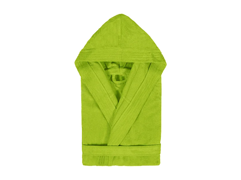 Peignoir à capuche enfant COOL coton 10 ANS velours vert Pistache