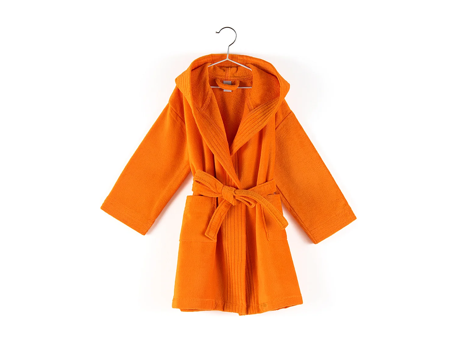Peignoir à capuche enfant COOL coton 10 ANS velours Orange