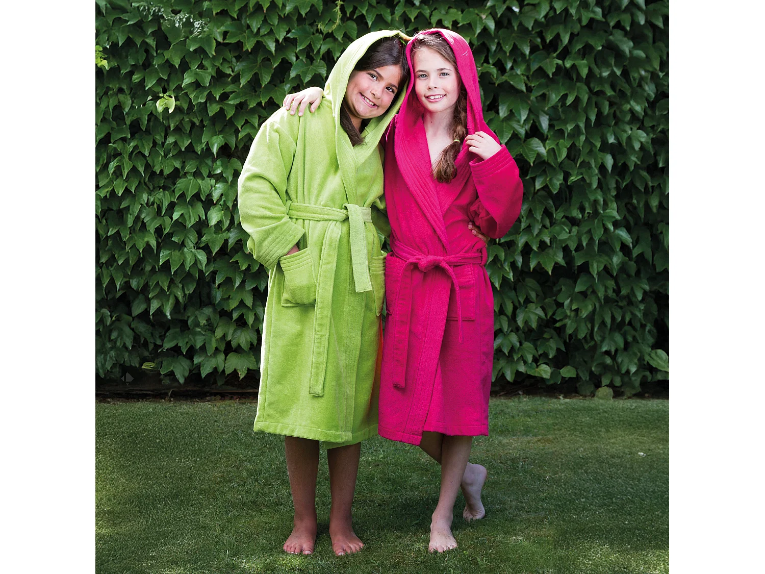 Peignoir à capuche enfant COOL coton 10 ANS velours Orange