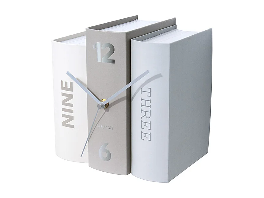 Tafelklok Book - Grijs