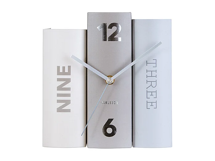 Tafelklok Book - Grijs