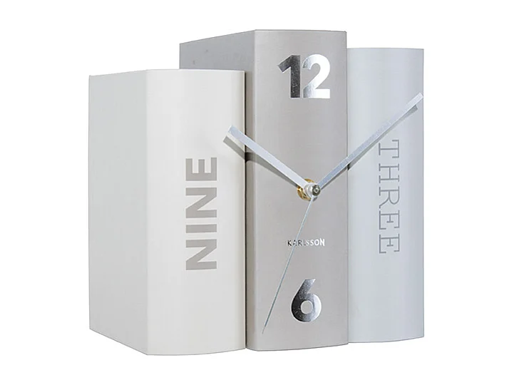 Tafelklok Book - Grijs