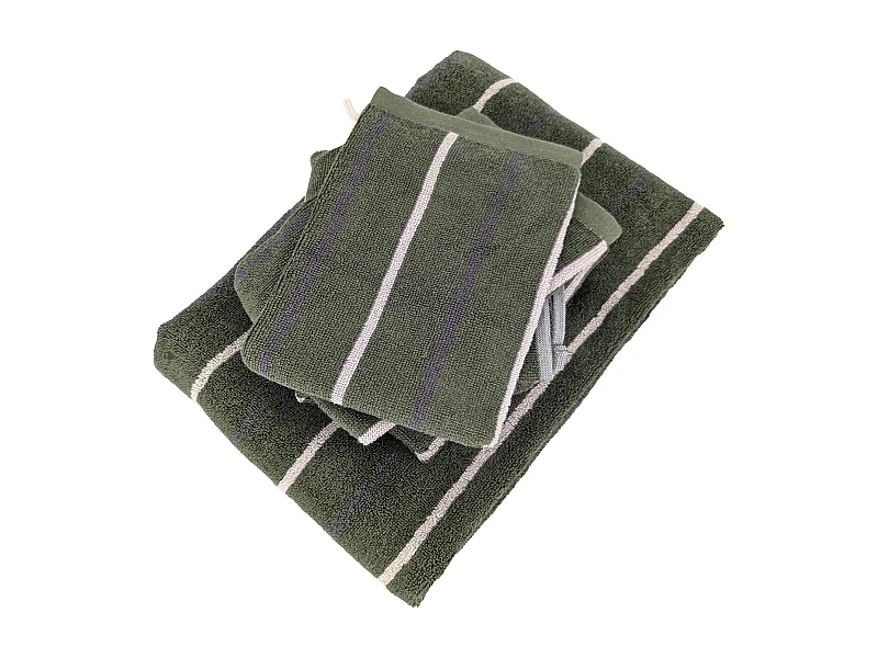 Parure de bain 5 pièces BOLD éponge en coton 500 g/m² vert Kaki