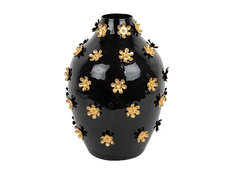 Vase en métal Golden Flowers