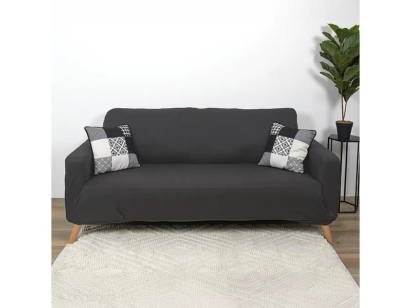 Housse extensible de canapé 170x250 cm SOFA en polyester gris