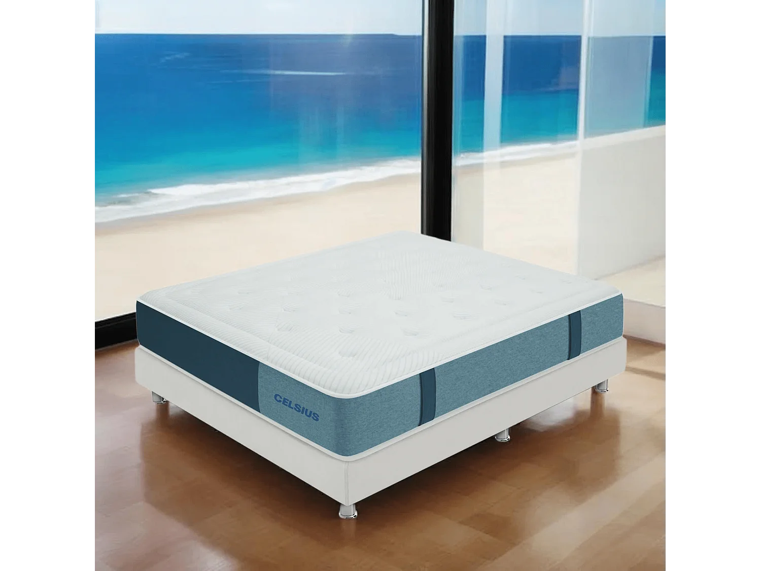 Matelas Celsius | 200x200cm | mémoire+ressorts+mousse froide | 30 cm