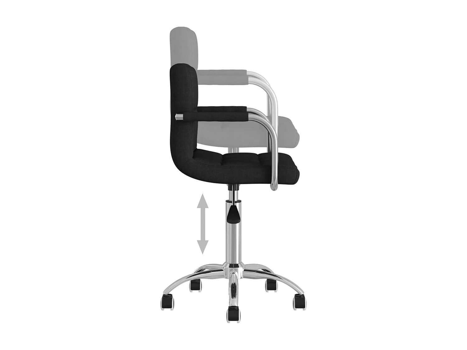 Chaise fauteuil siège pivotante tissu noire 50 x 47 x 86 cm 02_0024162