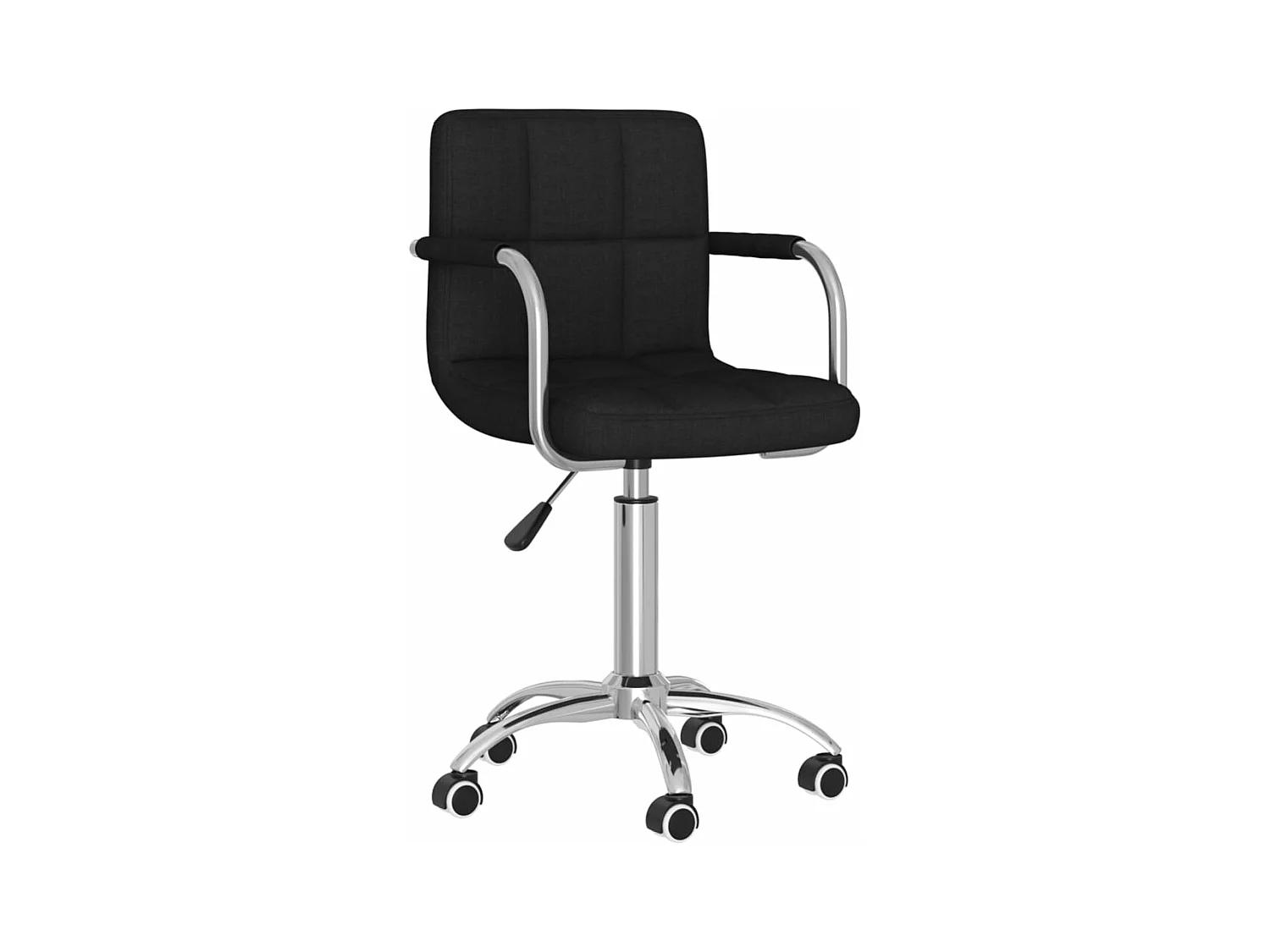 Sedia poltrona girevole sedile computer ufficio studio tessuto nero 02_0024162