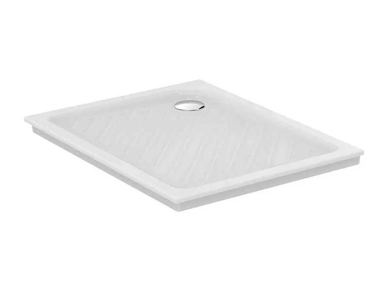 PORCHER Receveur antidérapant 80 x 80 Ulysse à encastrer ceramique carré blanc