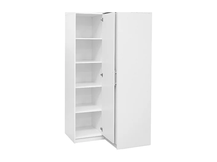 Eckkleiderschrank mit 2 Türen - 115 cm - Weiß - LIZANDRO