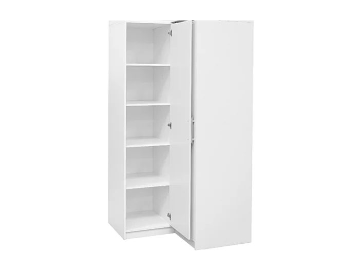 Armoire d'angle 2 portes - L115 cm - Blanc - LIZANDRO