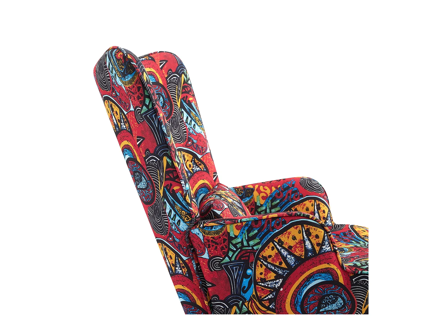 Fauteuil à bascule en velours avec cadre en métal et base en bois pour un refuge de chambre apaisant